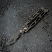 Автоматический нож бабочка Artisan Kinetic-Tool Black, сталь 8Cr купить в Москве