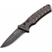 Автоматический складной нож Boker Plus Strike Coyote Spearpoint, сталь AUS-8 BlackWash™ Plain, рукоять анодированный алюминий, BK01BO424 купить в Москве