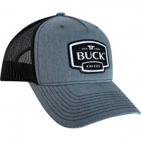 Бейсболка Buck Gray Logo Patch Cap, серо-черная купить в Москве