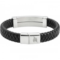 Браслет Zippo Steel Bar Braided Leather Bracelet (20 см) купить в Москве