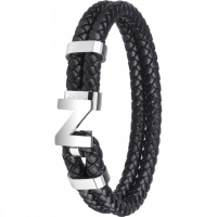 Браслет Zippo Steel Braided Leather Bracelet (20 см) купить в Москве