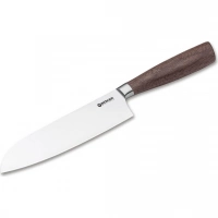 Кухонный нож Boker Core Santoku, сталь X50CrMoV15, рукоять орех купить в Москве