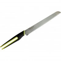 Кухонный нож для хлеб Shikisai U-Flex Shizu Hamono, сталь 420J2 , рукоять эластомер купить в Москве