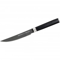 Кухонный нож для стейка Samura Mo-V Stonewash 120 мм, сталь AUS-8, рукоять G10 купить в Москве