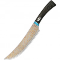 Кухонный нож пчак QSP Noble Series, сталь Laminated Damascus, рукоять дерево айронвуд купить в Москве