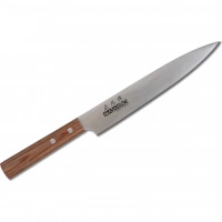 Кухонный нож слайсер для тонкой нарезки, Masahiro, сталь AUS-8, древесина купить в Москве
