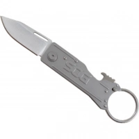 Нож — брелок KeyTron — SOG KT1001, сталь 5Cr15MoV, рукоять нержавеющая сталь, серебристый купить в Москве