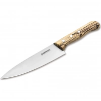 Кухонный шеф-нож Boker Tenera Chef’s Medium Ice Beech, 158 мм, сталь С75, рукоять белый бук купить в Москве