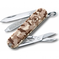 Нож перочинный Victorinox CLASSIC, сталь X55CrMo14, рукоять Cellidor®, песочный камуфляж купить в Москве