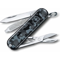 Нож перочинный Victorinox  Classic, сталь X55CrMo14, рукоять Cellidor®, синий камуфляж купить в Москве