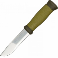 Нож с фиксированным лезвием Morakniv 2000, сталь Sandvik 12C27, рукоять пластик/резина, зеленый купить в Москве