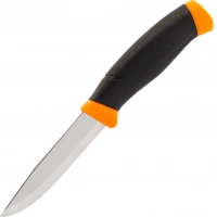 Нож с фиксированным лезвием Morakniv Companion Orange, сталь Sandvik 12C27, рукоять резина/пластик, оранжевый купить в Москве