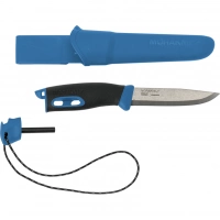 Нож с фиксированным лезвием Morakniv Companion Spark (S) Blue, сталь Sandvik 12C27, рукоять резина/пластик купить в Москве