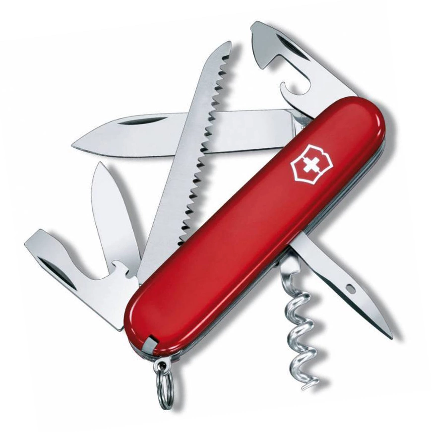 Нож швейцарский Victorinox Camper, сталь X55CrMo14, рукоять Cellidor®, красный