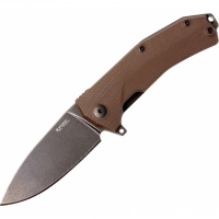 Нож складной LionSteel KUR BBR G10 Brown Flipper, сталь Stonewashed & PVD-Coated Uddeholm Sleipner®, стеклотекстолит, коричневый купить в Москве