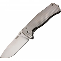 Нож складной LionSteel SR2 G (GREY) Mini, сталь Uddeholm Sleipner® Satin, рукоять титан по технологии Solid®, серый купить в Москве