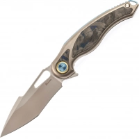 Нож складной Rikeknife Unicorn, сталь M390, Blue Carbon купить в Москве