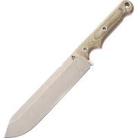 Нож White River FIRECRAFT 7 StoneWash, сталь CPM S35VN, рукоять серо-зеленая микарта, кожаный чехол купить в Москве