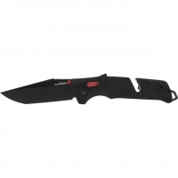 Полуавтоматический складной нож Trident Mk3 Black-Red Tanto, сталь D2, рукоять GRN купить в Москве