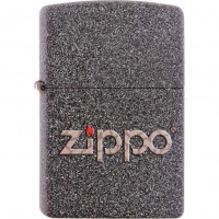 Зажигалка ZIPPO, латунь с покрытием Iron Stone™, серая с фирменным логотипом, матовая, 36x12x56 мм купить в Москве