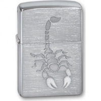 Зажигалка ZIPPO Scorpion Brushed Chrome, латунь с никеле-хром.покрыт., серебр., матов., 36х56х12 мм купить в Москве