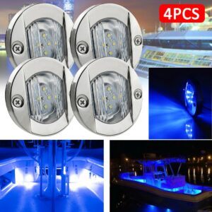 NEW DC 12V Marine Boat Transom LED Stern Light Round Stainless Steel Cold White LED Tail Lamp Yacht Accessories Warm White/White