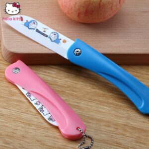 Нож для фруктов Hello Kitty Sanrio, милый керамический нож, складной нож, портативный изысканный дорожный бытовой нож для Чистки Продуктов